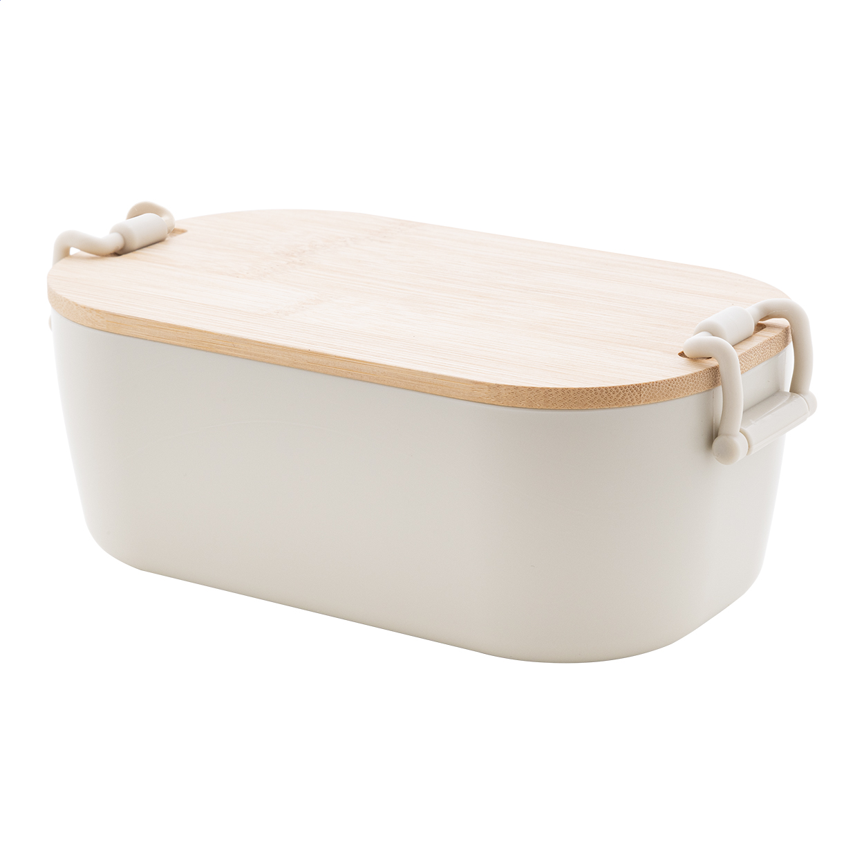 Boîte à lunch Fuboo personnalisée en PP avec couvercle en bambou, 1000 ml imprimé avec logo