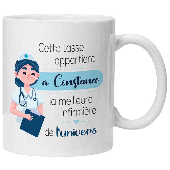 Mug personnalisé Meilleure infirmière avec prénom -  Adriel - Zaprinta France