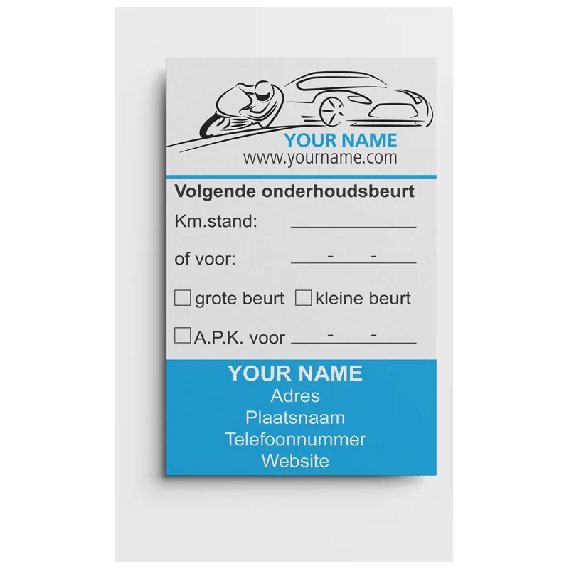 Cartes d'entretien automobile - Orniac
