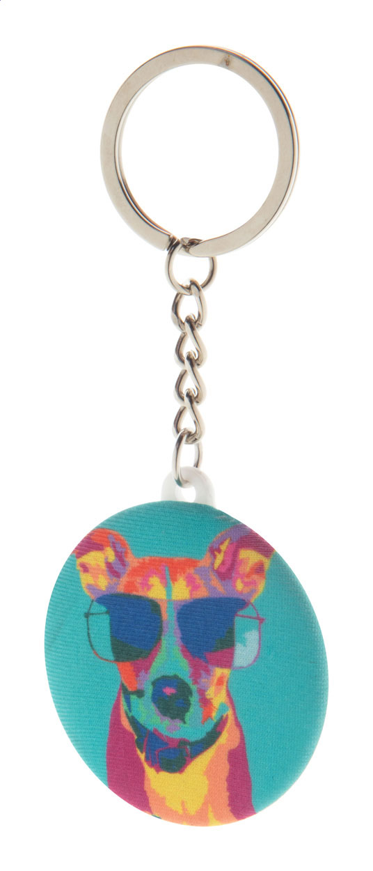 Mini-porte-clés bouton en RPET - Pugny