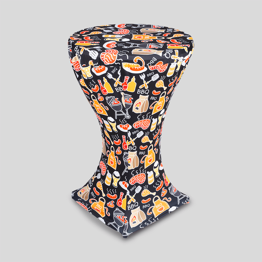 Housse de table haute imprimée couleur - Villy-le-Pelloux imprimé avec logo