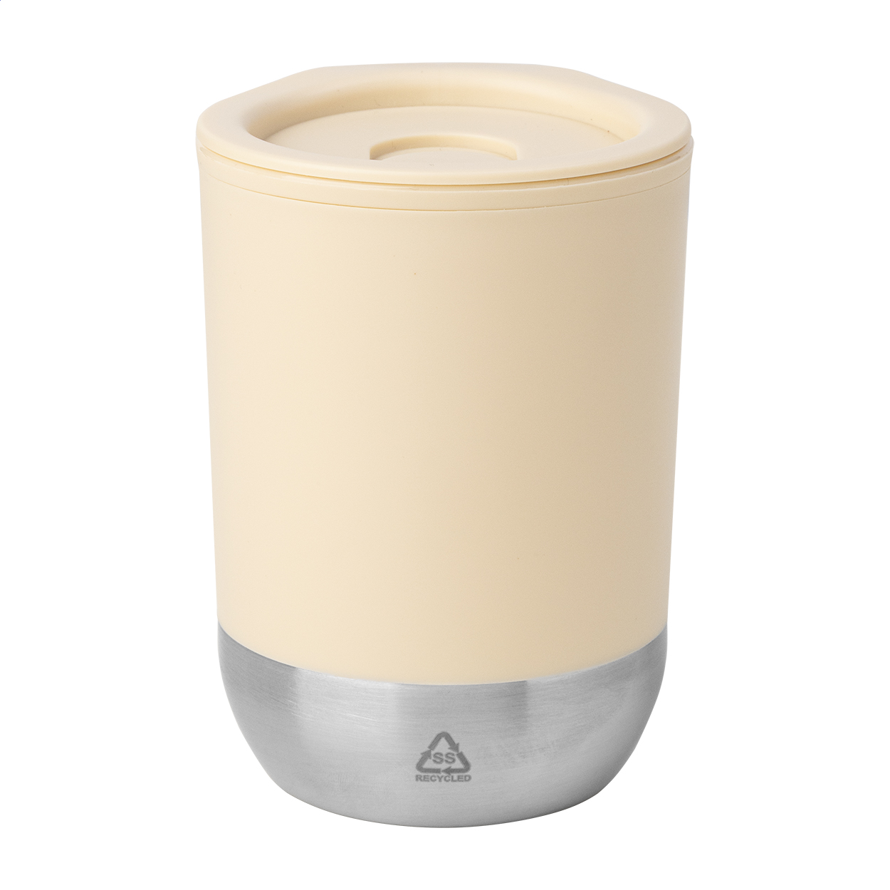 Mug isotherme Ferry personnalisé en PP, base inox recyclé, 300 ml