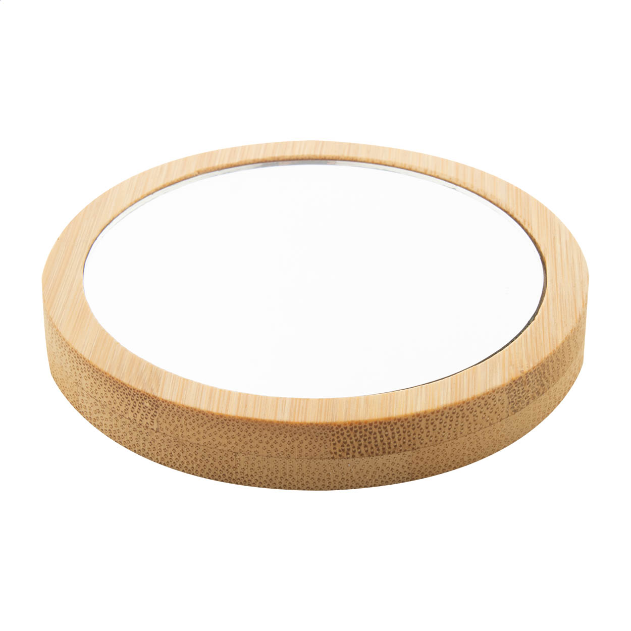 Miroir de poche rond Makeboo personnalisé en bambou imprimé avec logo