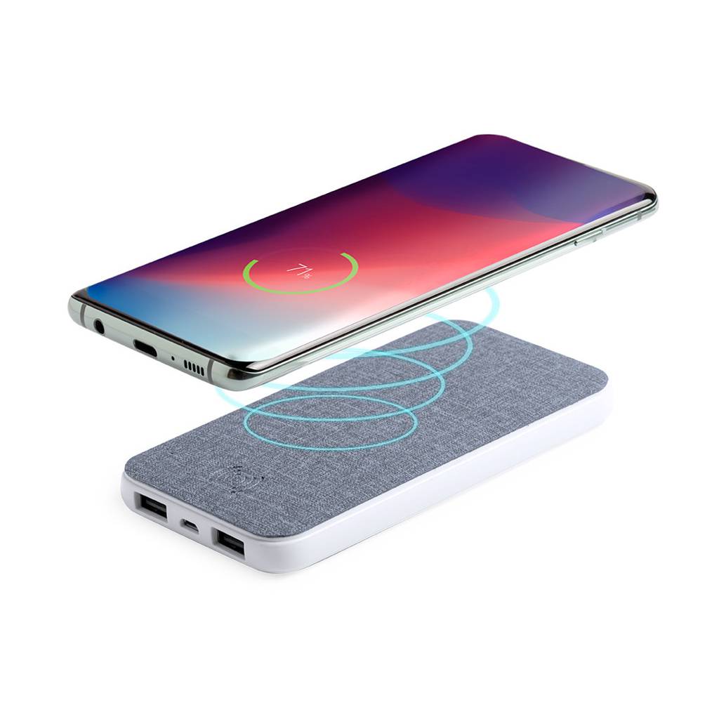 Batterie externe personnalisée sans fil grise 3000 mAh – Côme