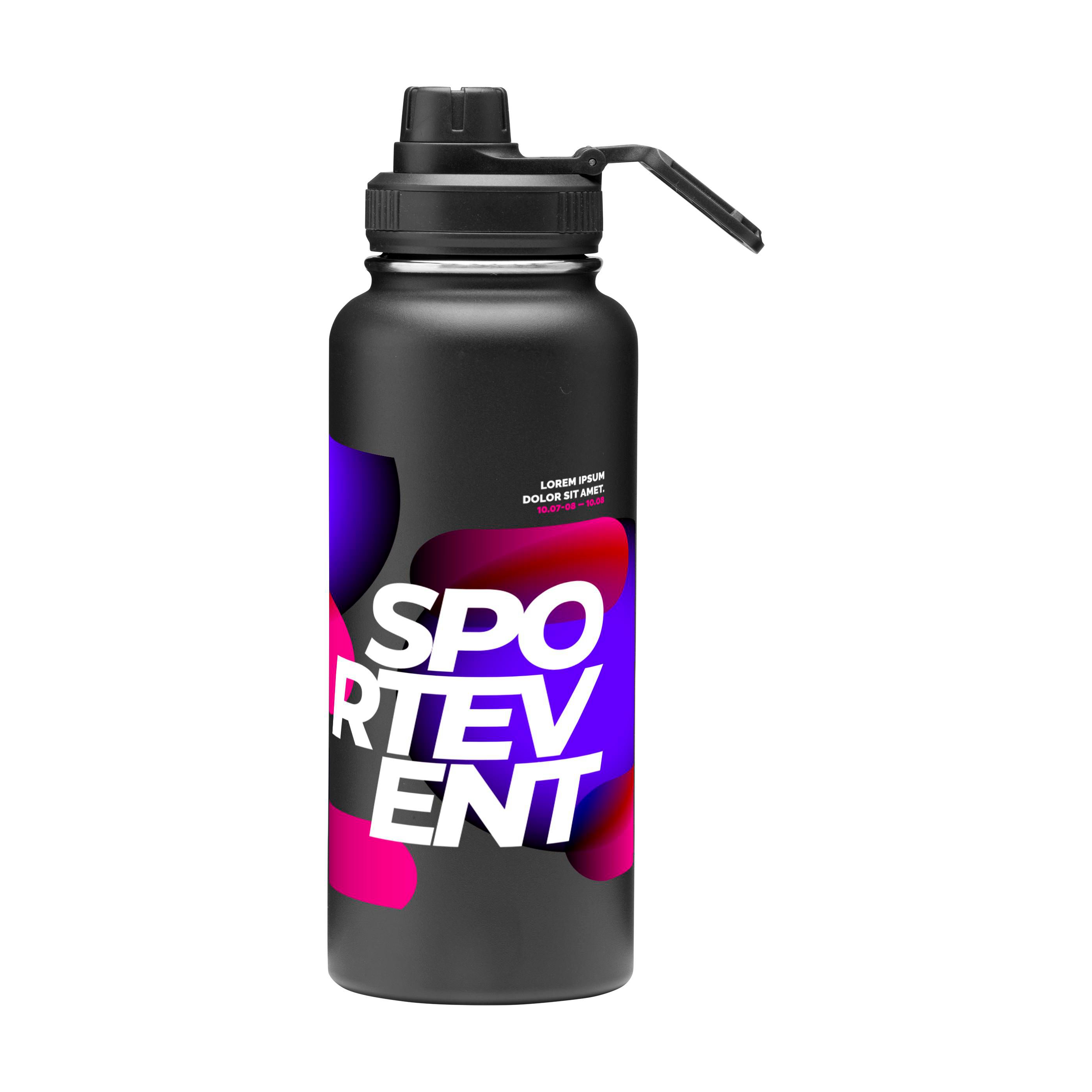 Bouteille Isotherme Éco-Acier 1 L - Largny-sur-Automne imprimé avec logo