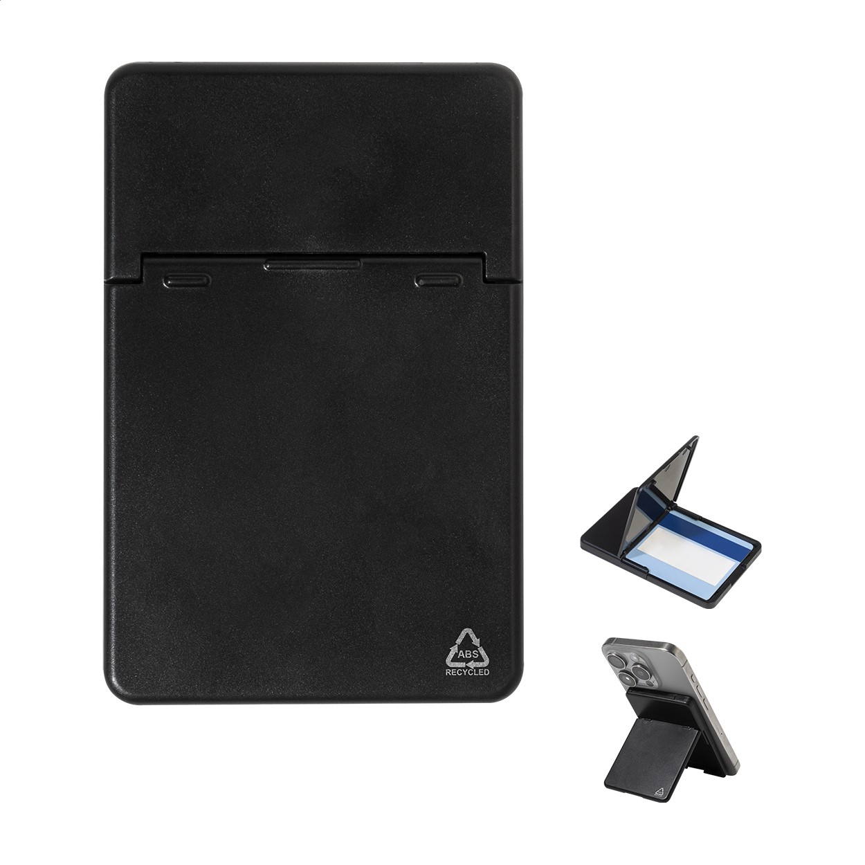 Porte-cartes magnétique SafeSnap anti-RFID en ABS recyclé avec logo imprimé avec logo