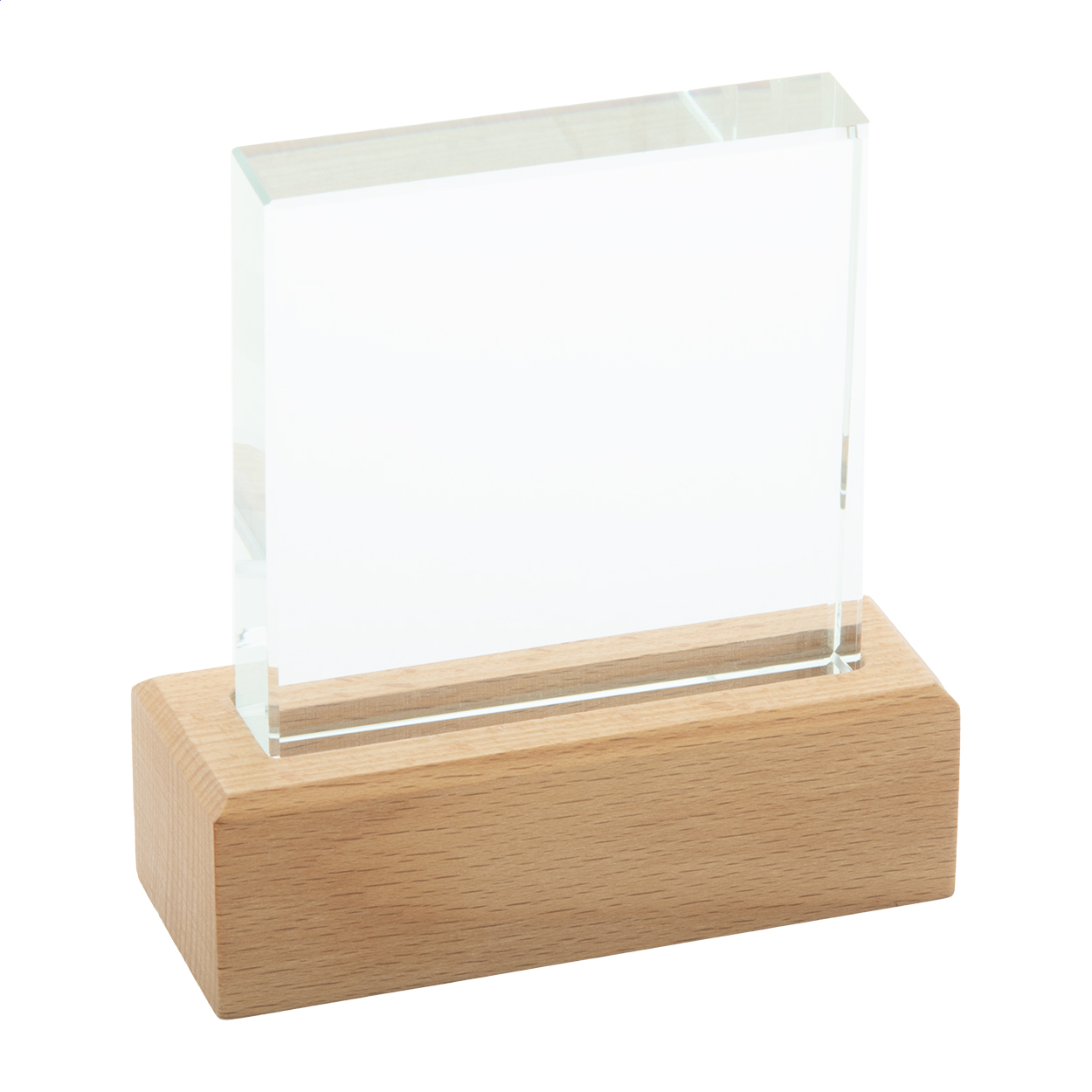 Trophée Cristal en Bois - Brulange imprimé avec logo