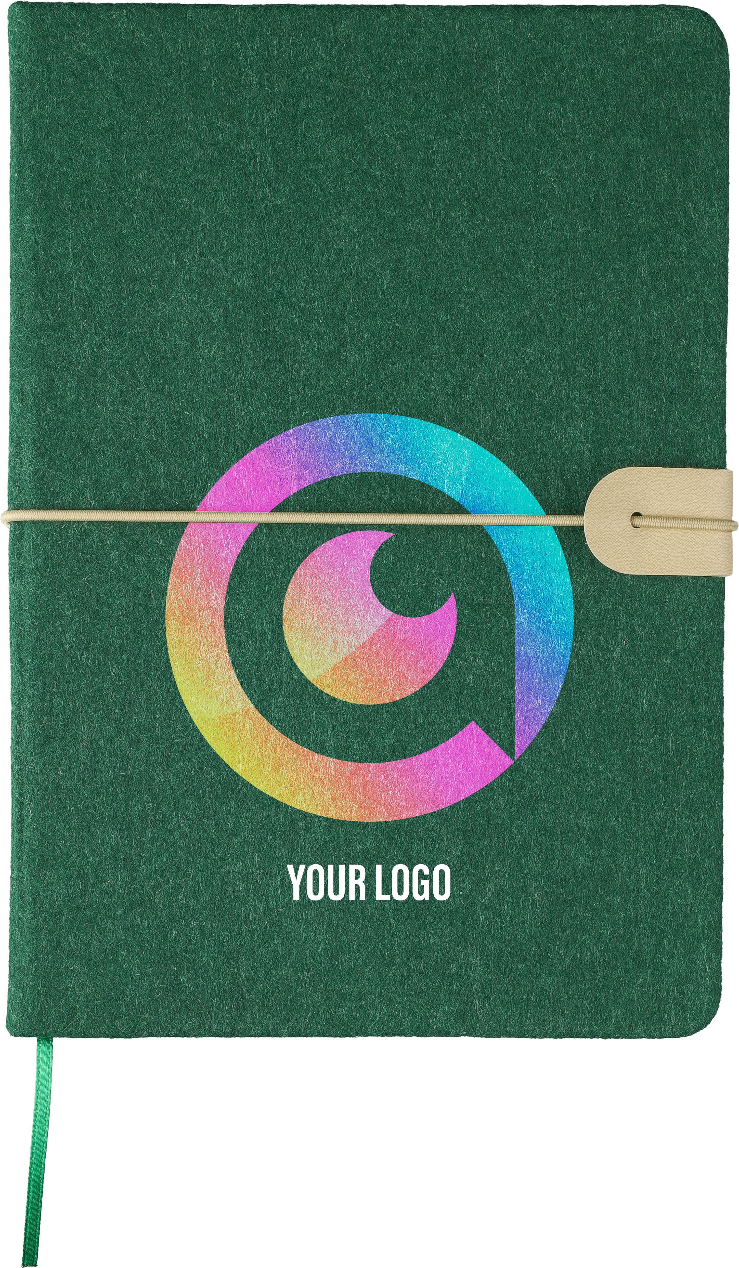 Carnet Écologique en Feutre Recyclé - Milly imprimé avec logo