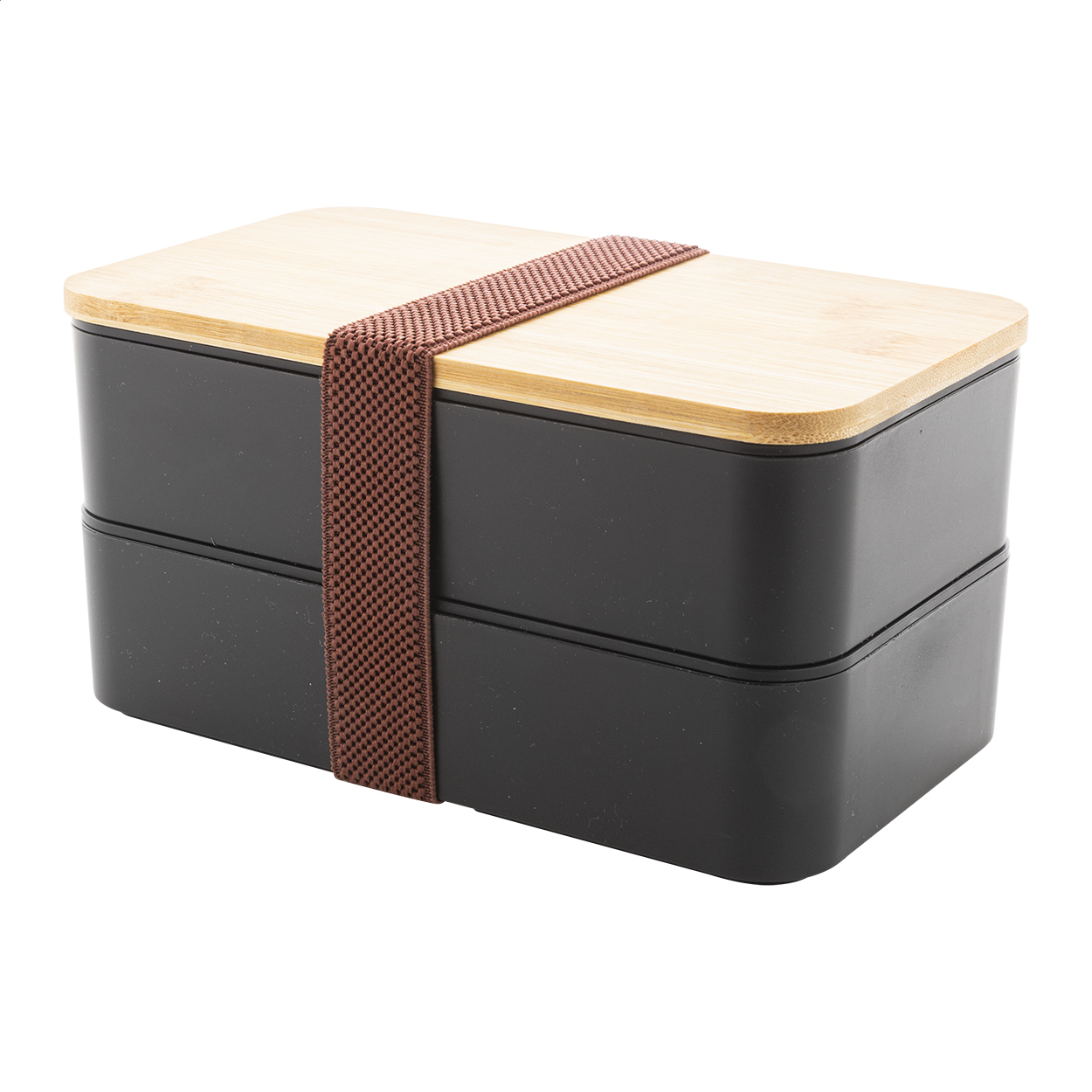 Lunch box Satay personnalisée en PP avec couverts et couvercle bambou imprimé avec logo