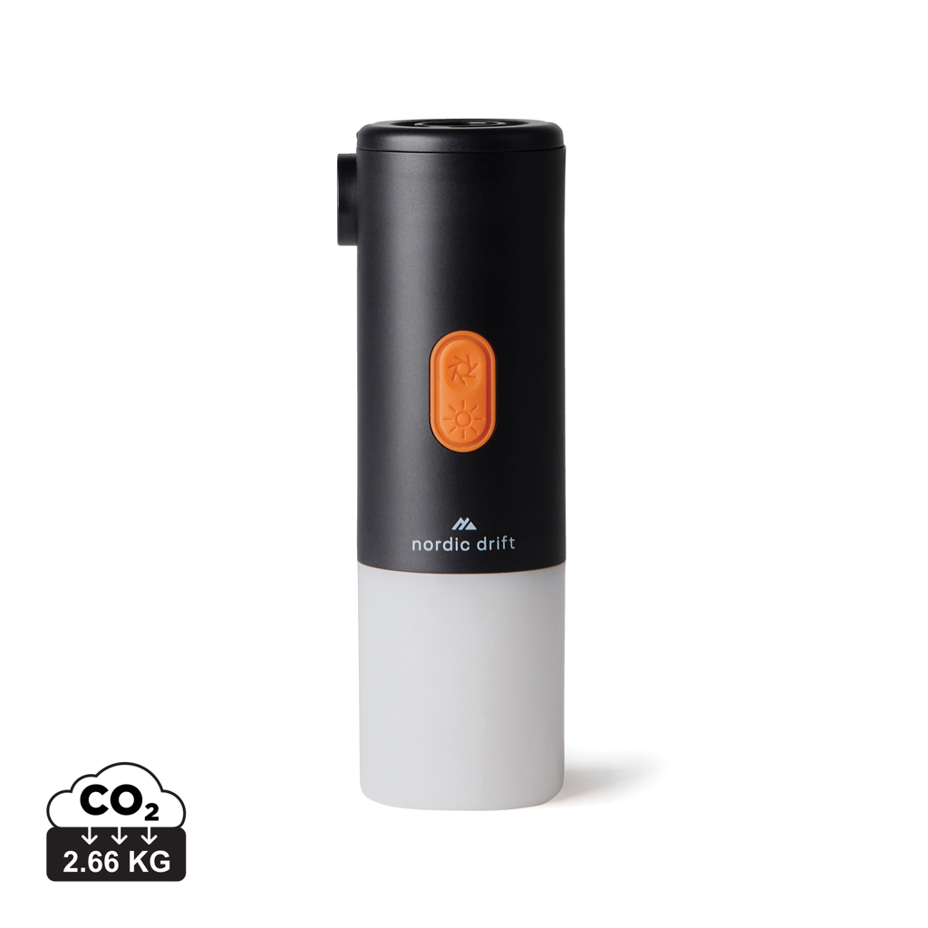 Pompe à air et lampe de camping Nordic Drift Titan - Courlandon imprimé avec logo