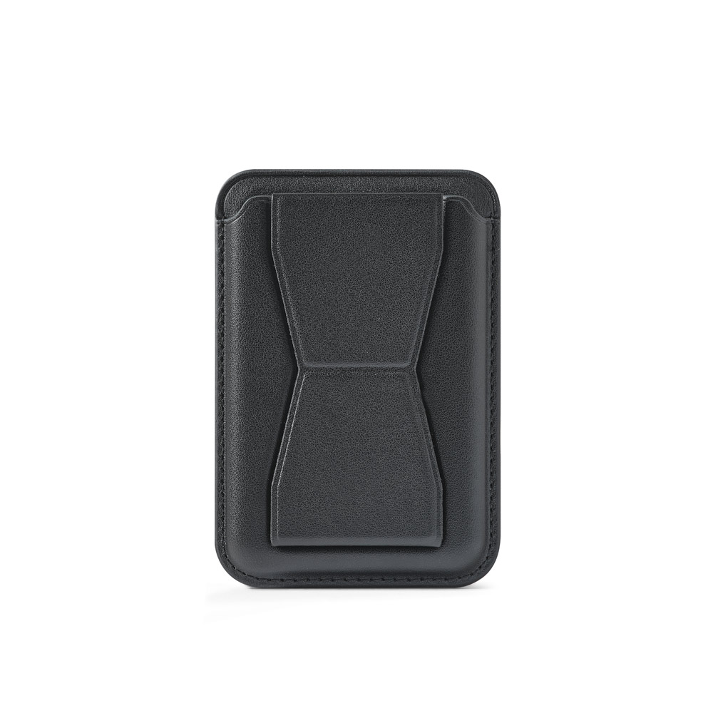 CONNOR. Porte-cartes magnétique en cuir PU, facile à fixer à l'arrière de votre téléphone portable, avec blocage RFID