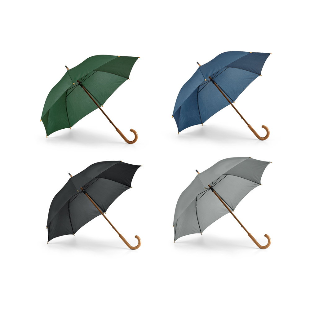 BETSEY. Parapluie en polyester 190T avec manche en bois - Drouvin-le-Marais