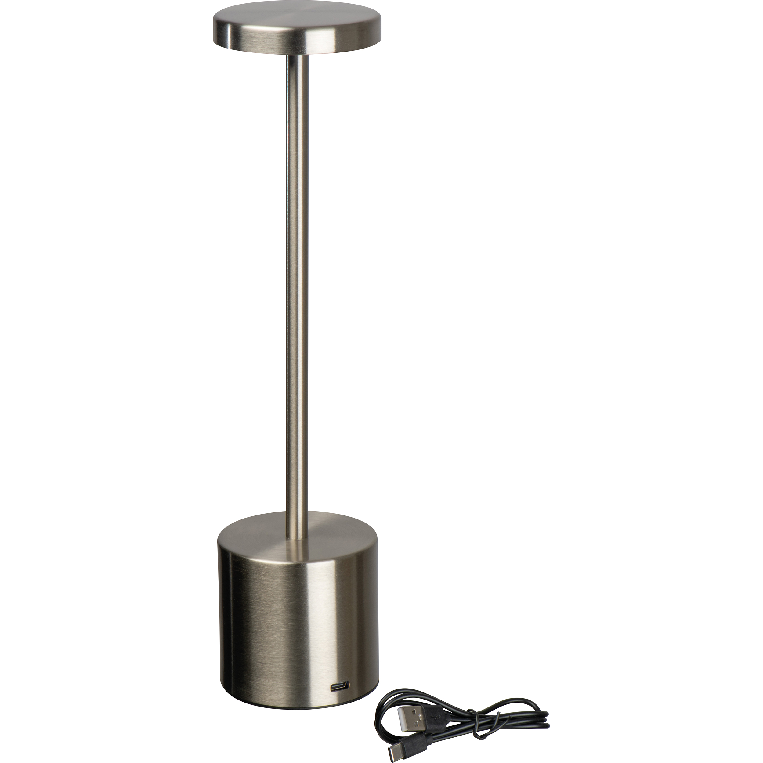 Lampe de table en acier inoxydable avec batterie rechargeable - Léalvillers