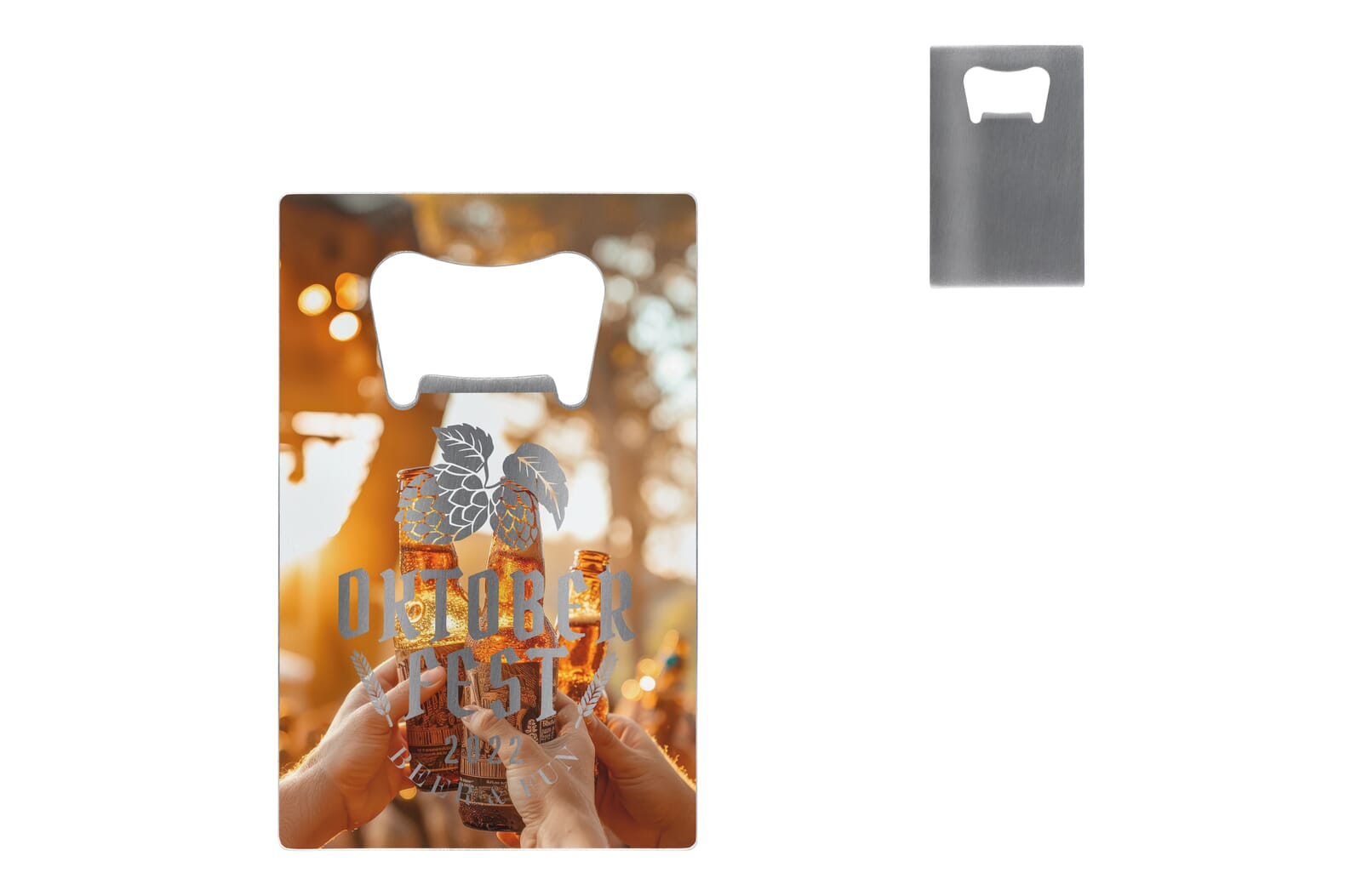 Ouvre-bouteille en forme de carte de crédit RVS