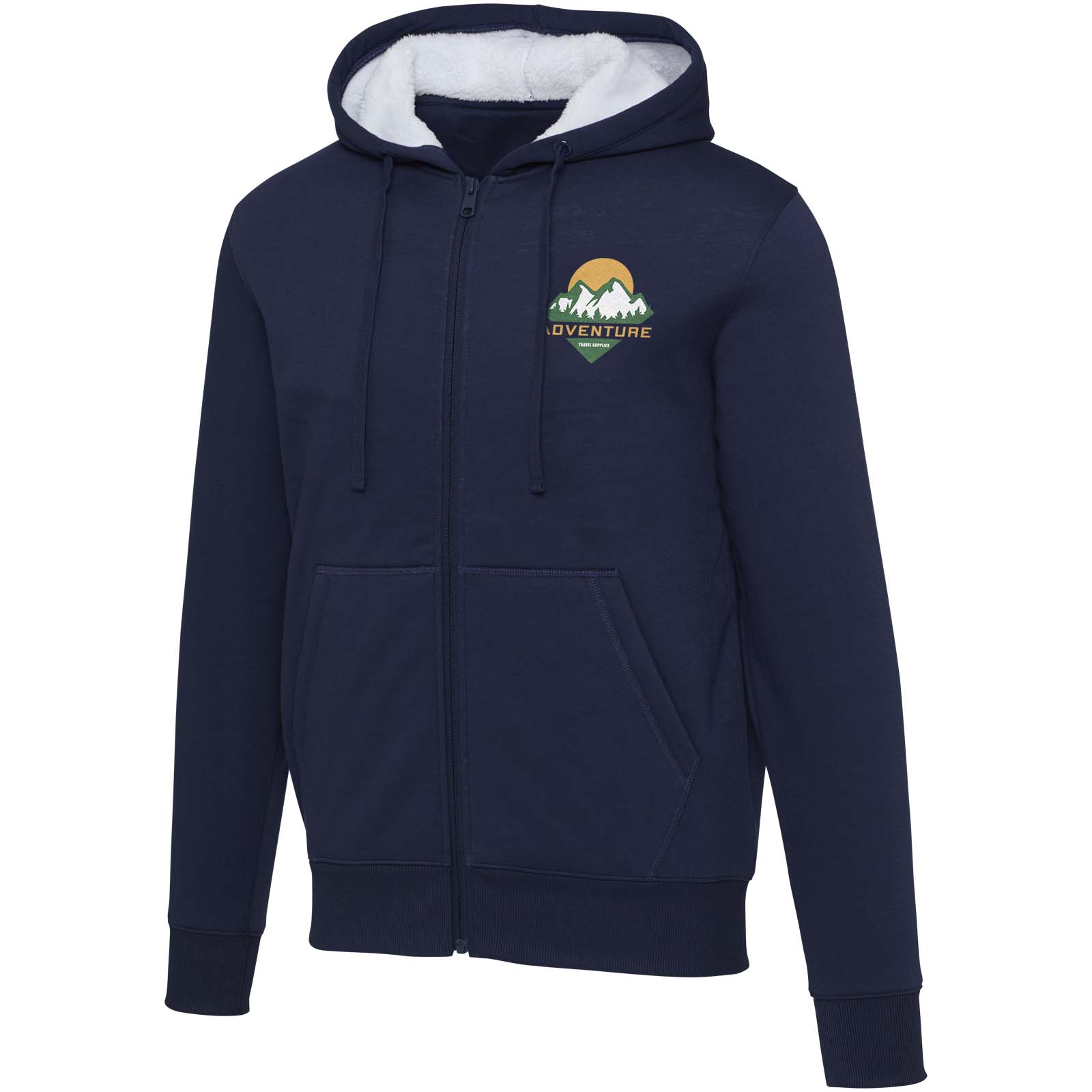 Veste à capuche en sherpa 320 g/m² - Bussy-le-Repos imprimé avec logo