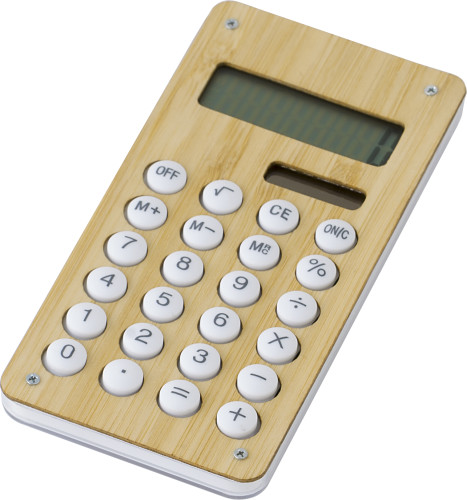 Calculatrice de poche personnalisée en bambou - Jimmy - Zaprinta France