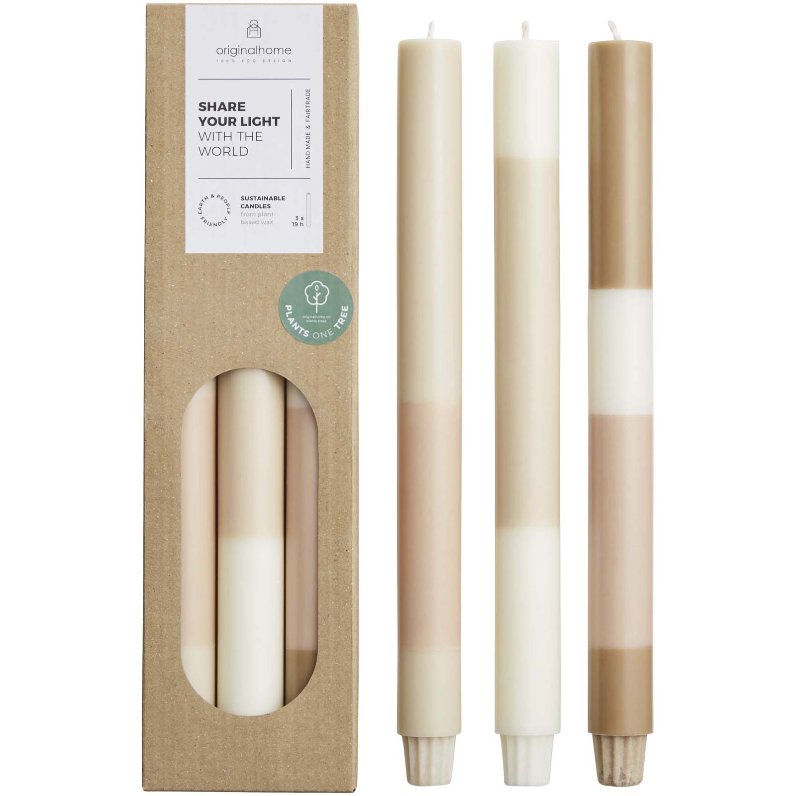 Bougies en calcaire stratifié Originalhome - ensemble de 3