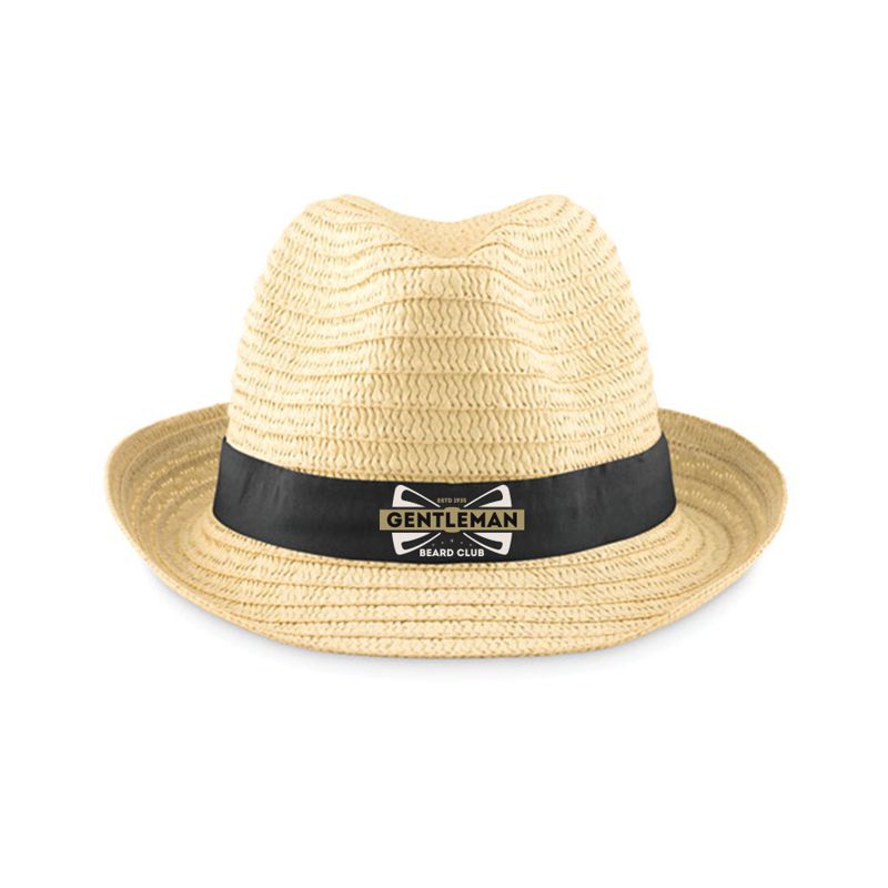 Chapeau de paille personnalisable avec bande colorée - Charlie - Zaprinta France
