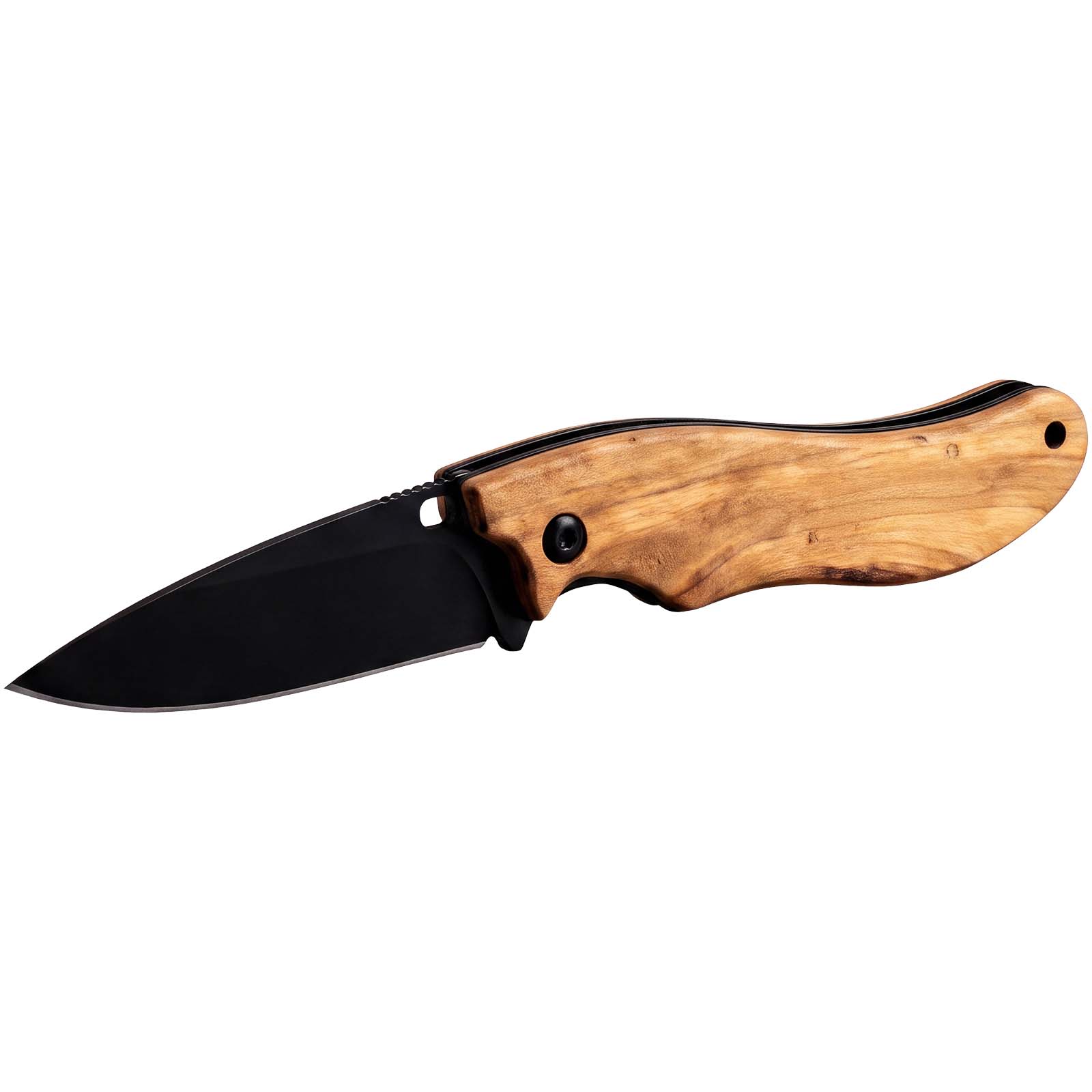 Couteau pliant SCX.design T33 en bois d'olivier personnalisé avec logo imprimé avec logo