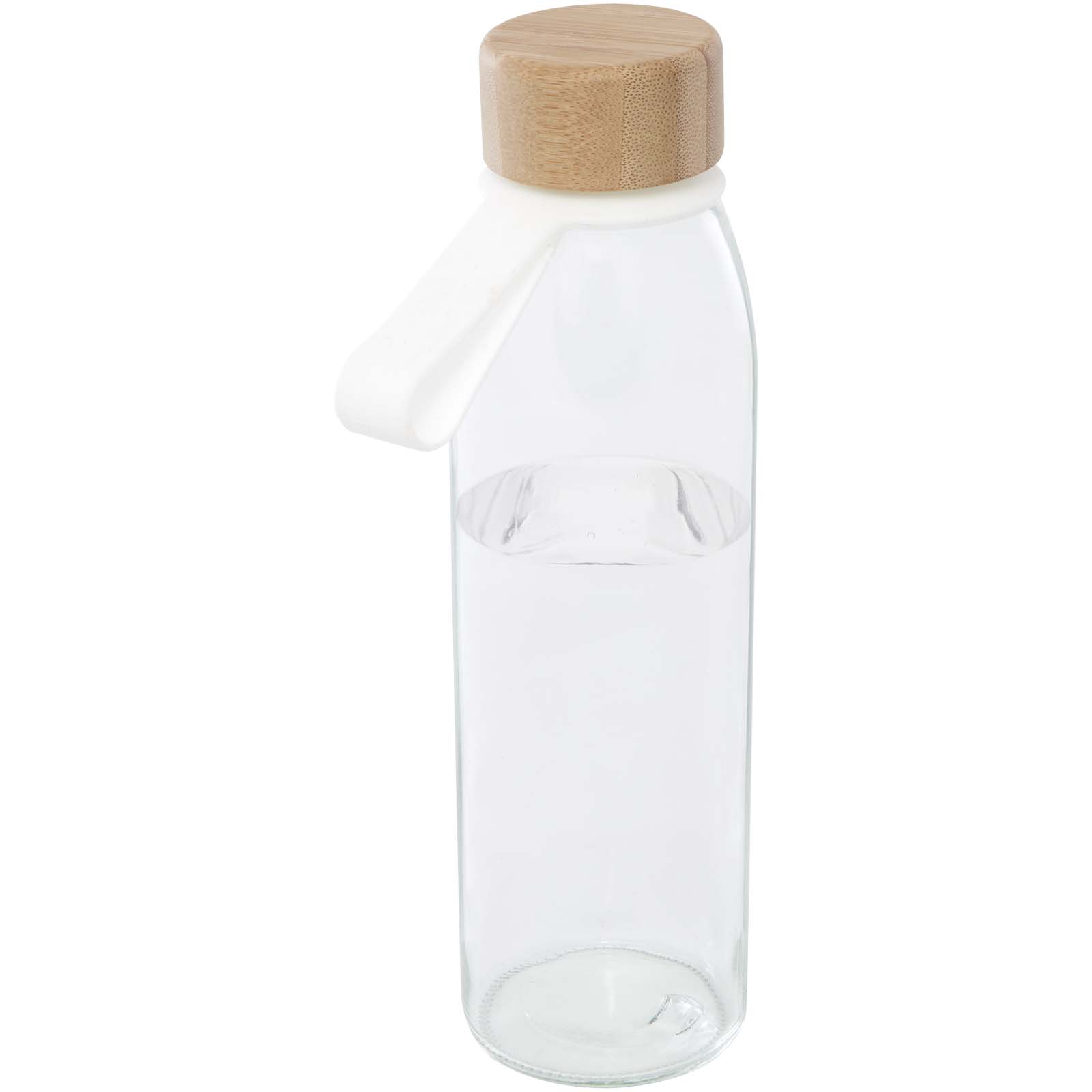 Bouteille d'eau en verre écologique 500 ml avec poignée en silicone et couvercle en bambou - Saint-Victor-des-Oules - Zaprinta France