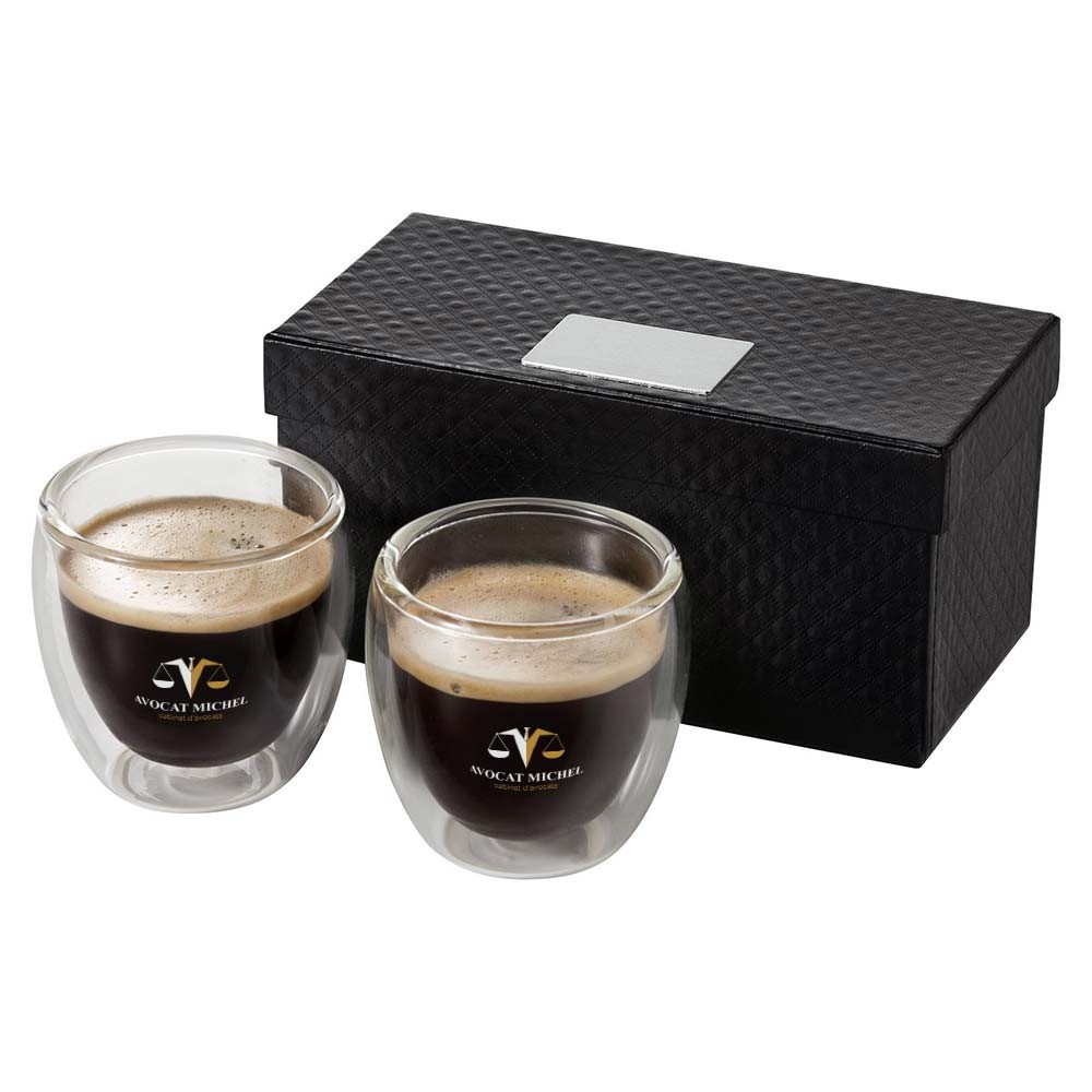 Ensemble de verres à expresso à double paroi de luxe avec boîte cadeau 70ml - Giverny