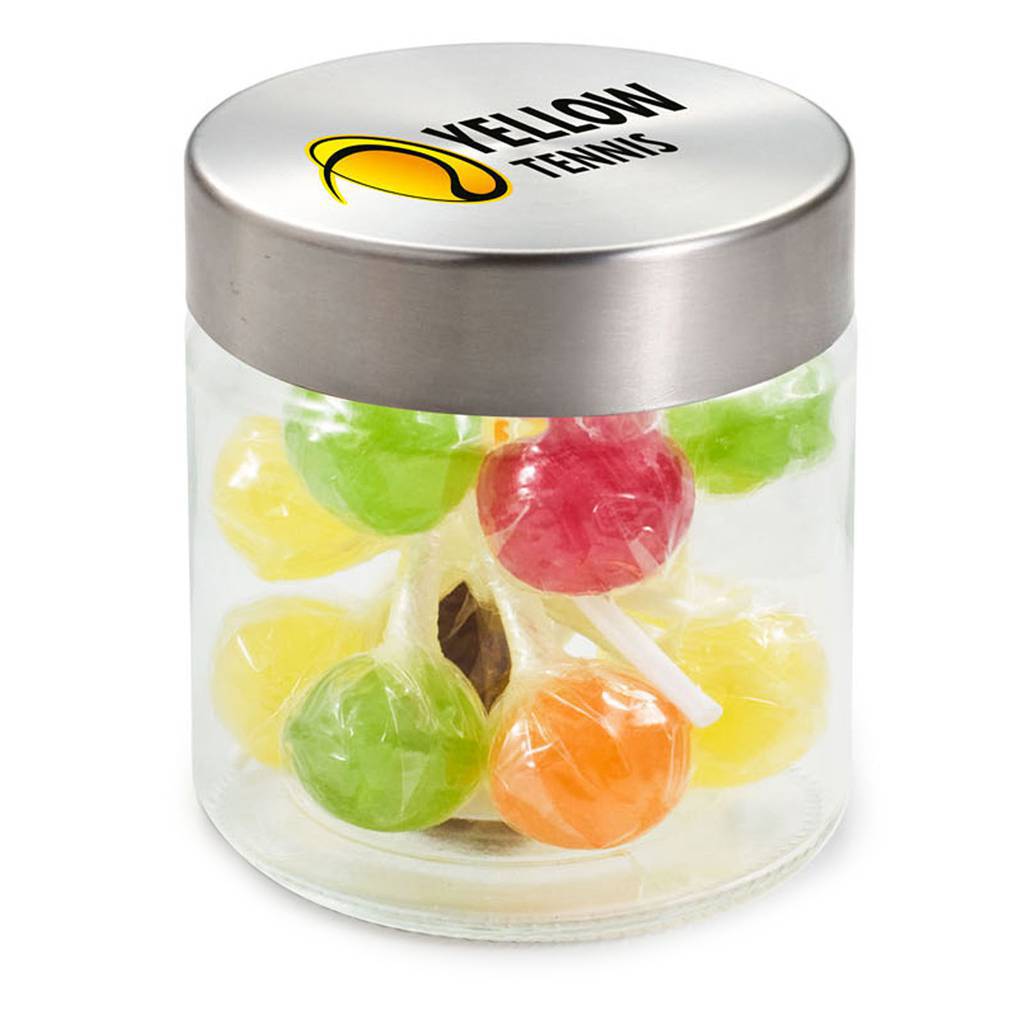 Bocal en verre personnalisable avec bonbons au choi