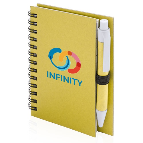 Petit cahier personnalisé à spirales carton recylcé avec stylo inclus 50 feuilles - Philadelphie