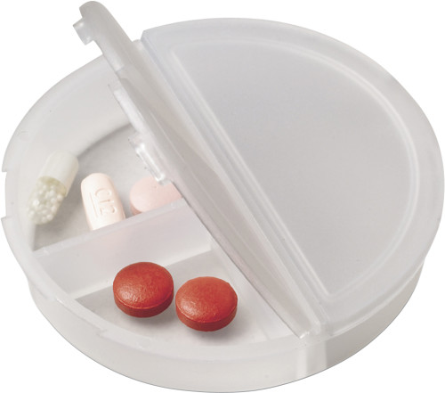 Boîte à pilules en plastique avec trois compartiments - Loubédat - Zaprinta France