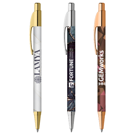 Stylo à bille Métallique Exécutif DIA avec impression en couleur complète - Séricourt imprimé comme goodie personnalisé Stylo à bille Métallique Exécutif DIA avec impression en couleur complète - Séricourt imprimé avec logo