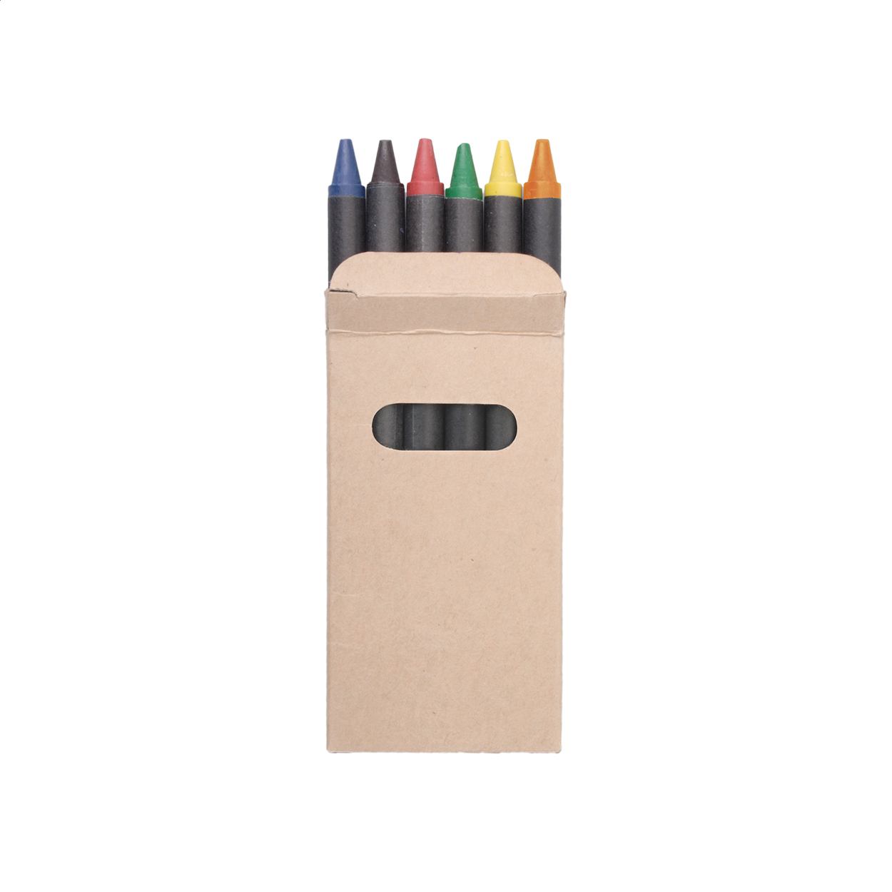 Set de 6 crayons de cire Liddy personnalisé en boîte carton avec logo