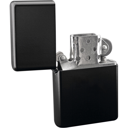 Briquet Essence Style Américain Noir Mat Refillable - Le Bleymard imprimé avec logo