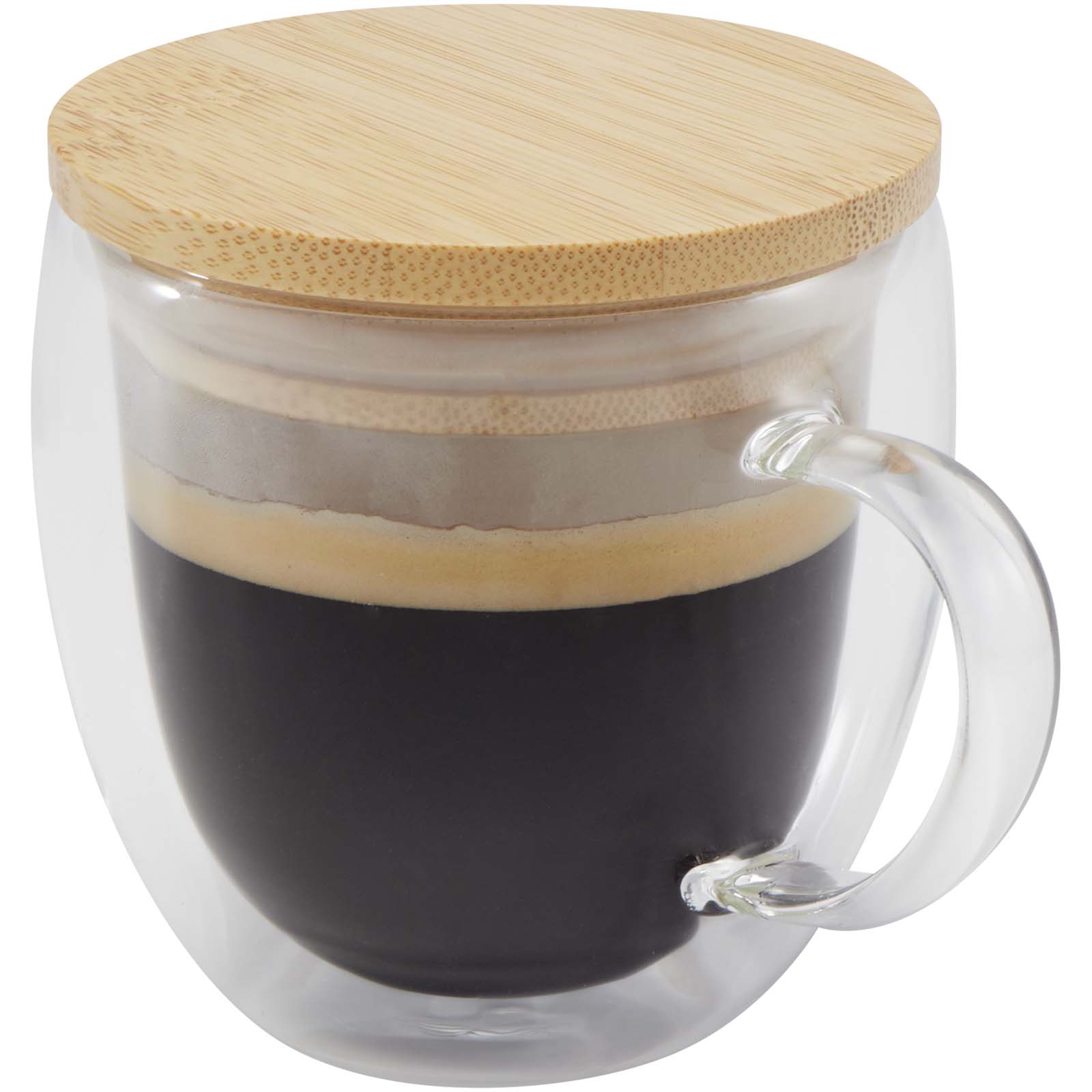 Tasse Isolée en Verre avec Couvercle en Bambou - Piégut - Zaprinta France
