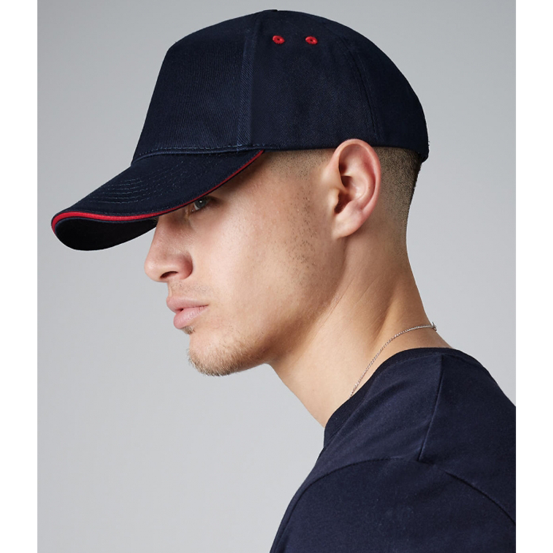 Casquette personnalisée bicolore 5 panneaux Beechfield - Yann