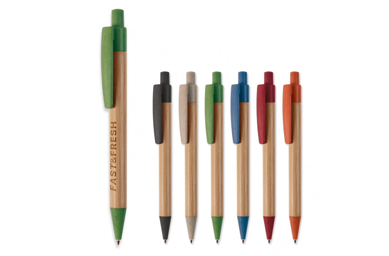 Stylo bille en bambou et paille de blé