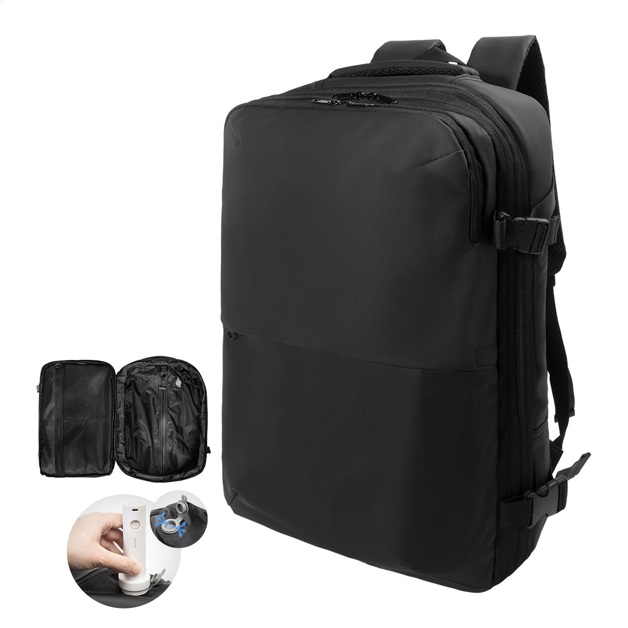 Sac à dos compression sous vide AeroBack personnalisé, imperméable imprimé avec logo