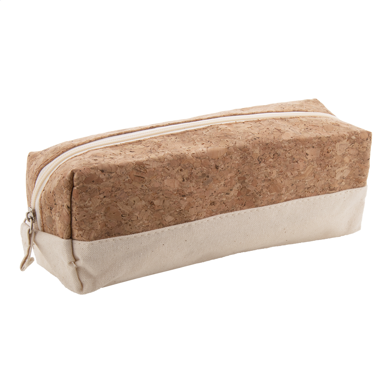 Trousse Cobid personnalisée en liège naturel et coton zippée imprimé avec logo
