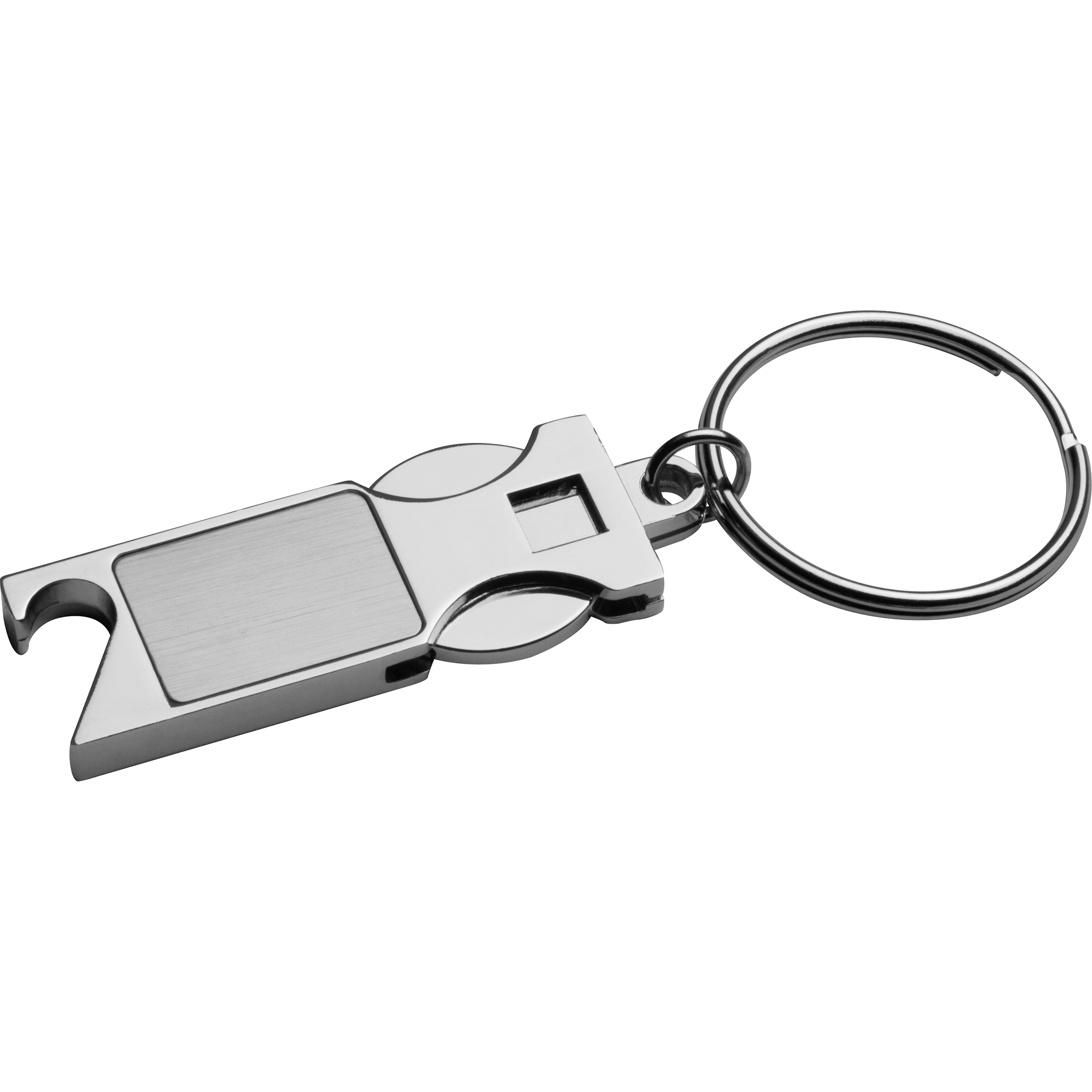 Porte-clés en métal gravé avec pièce pour caddie et décapsuleur - Bourg-en-Bresse - Zaprinta France