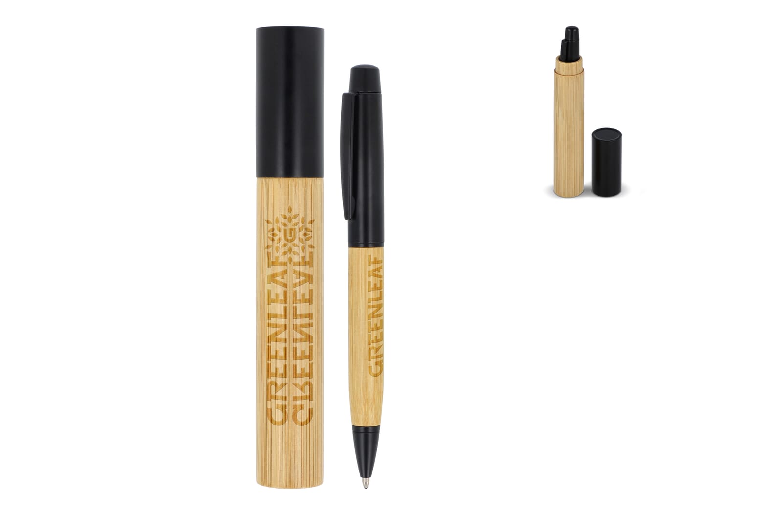 Stylo Bille Élégant en Bambou - Ourde imprimé avec logo