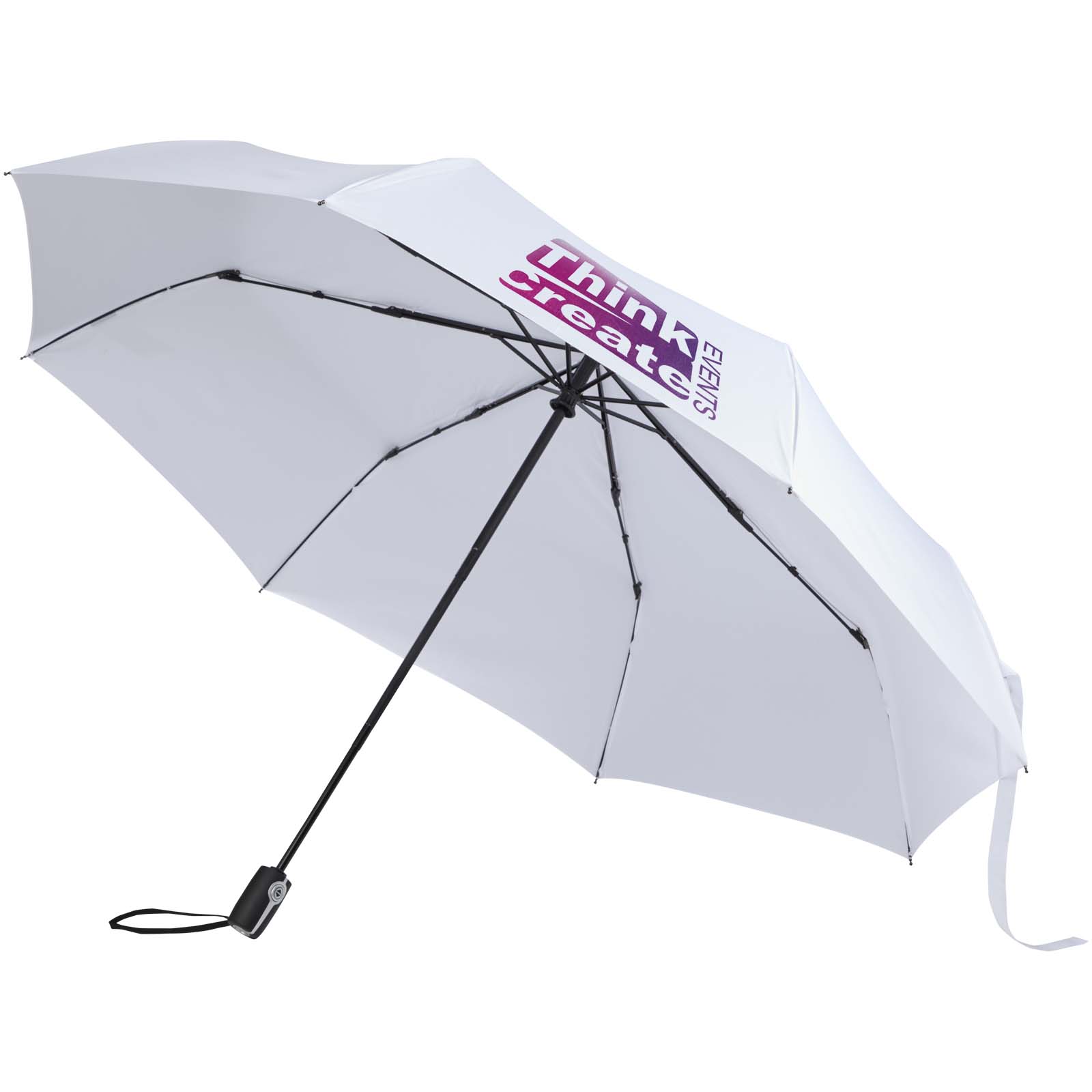 Parapluie pliable Gale 27" personnalisé en RPET, ouverture/fermeture auto imprimé avec logo