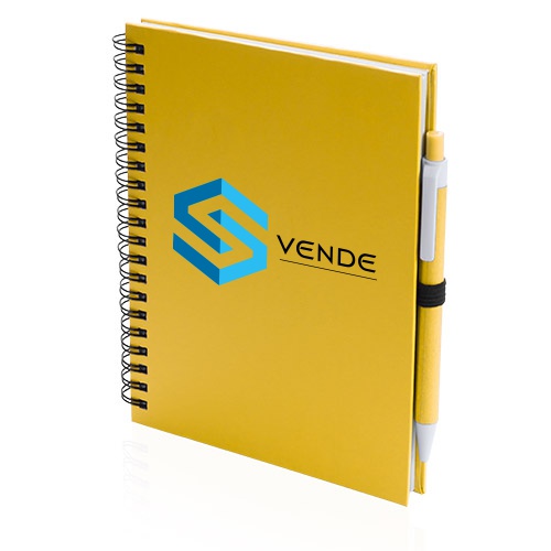 Cahier personnalisé A5 à spirales carton recyclé et stylo inclus - Bandung