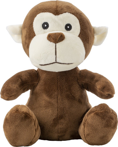 Peluche singe brodée avec étiquette