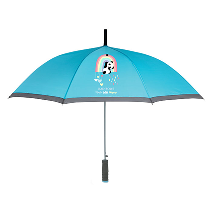 Parapluie canne personnalisé 107 cm poignée en bois - Rose - Zaprinta France