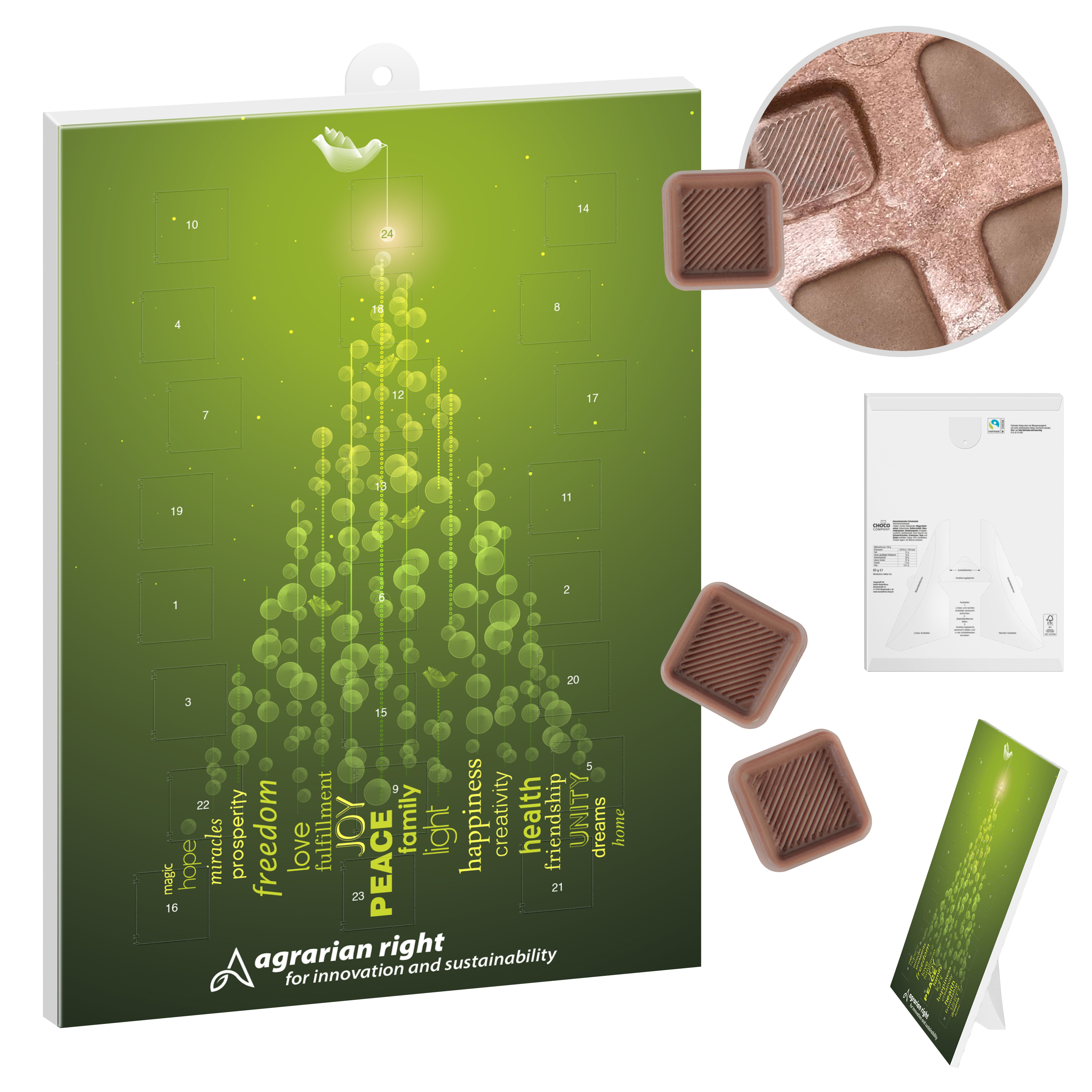 Calendrier de l'Avent Chocolaté Mural - Aurensan imprimé avec logo