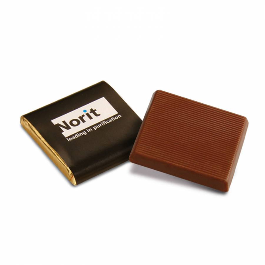 Chocolat napolitain personnalisé en carré - chocolat belge au lait - Zaprinta France