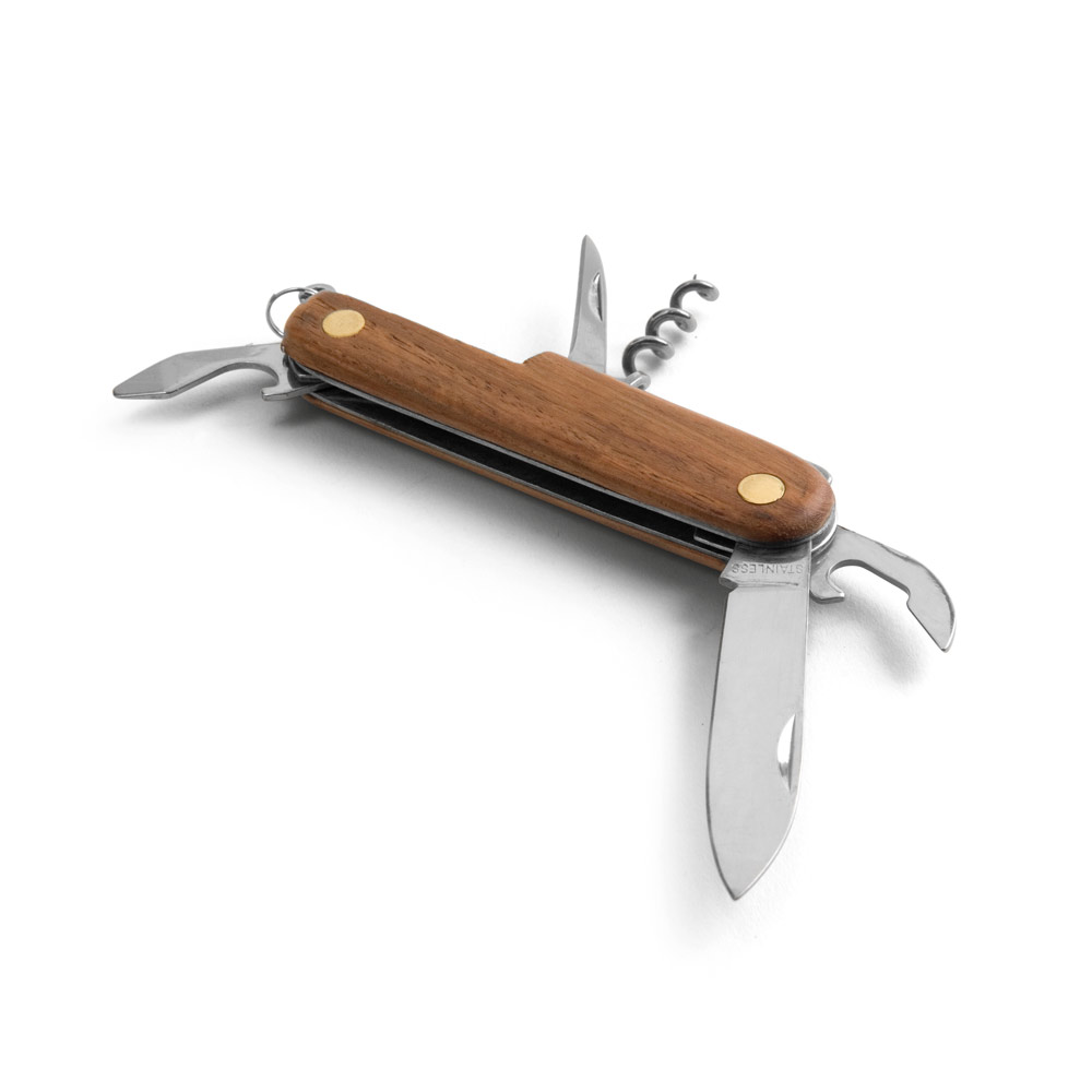 Couteau de poche en acier inoxydable et bois -  - Zaprinta France