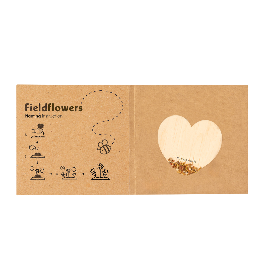 Graines de Cœur en Bois Naturel - Bieujac imprimé avec logo