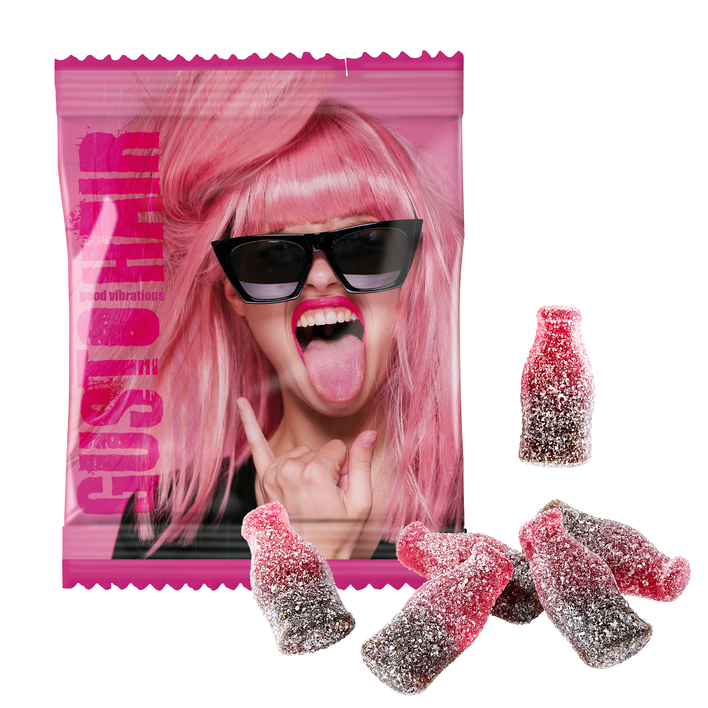 Gommeux Cerise-Cola Sucré-Acide - Saint-Martin-le-Vinoux imprimé avec logo