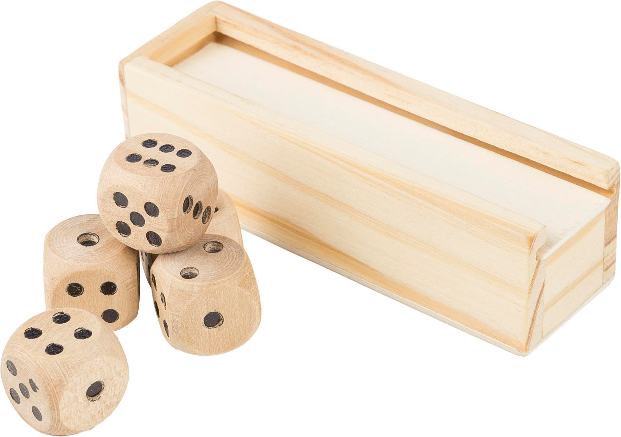 Set de dés en bois de hêtre Élégance - Villamblard imprimé avec logo
