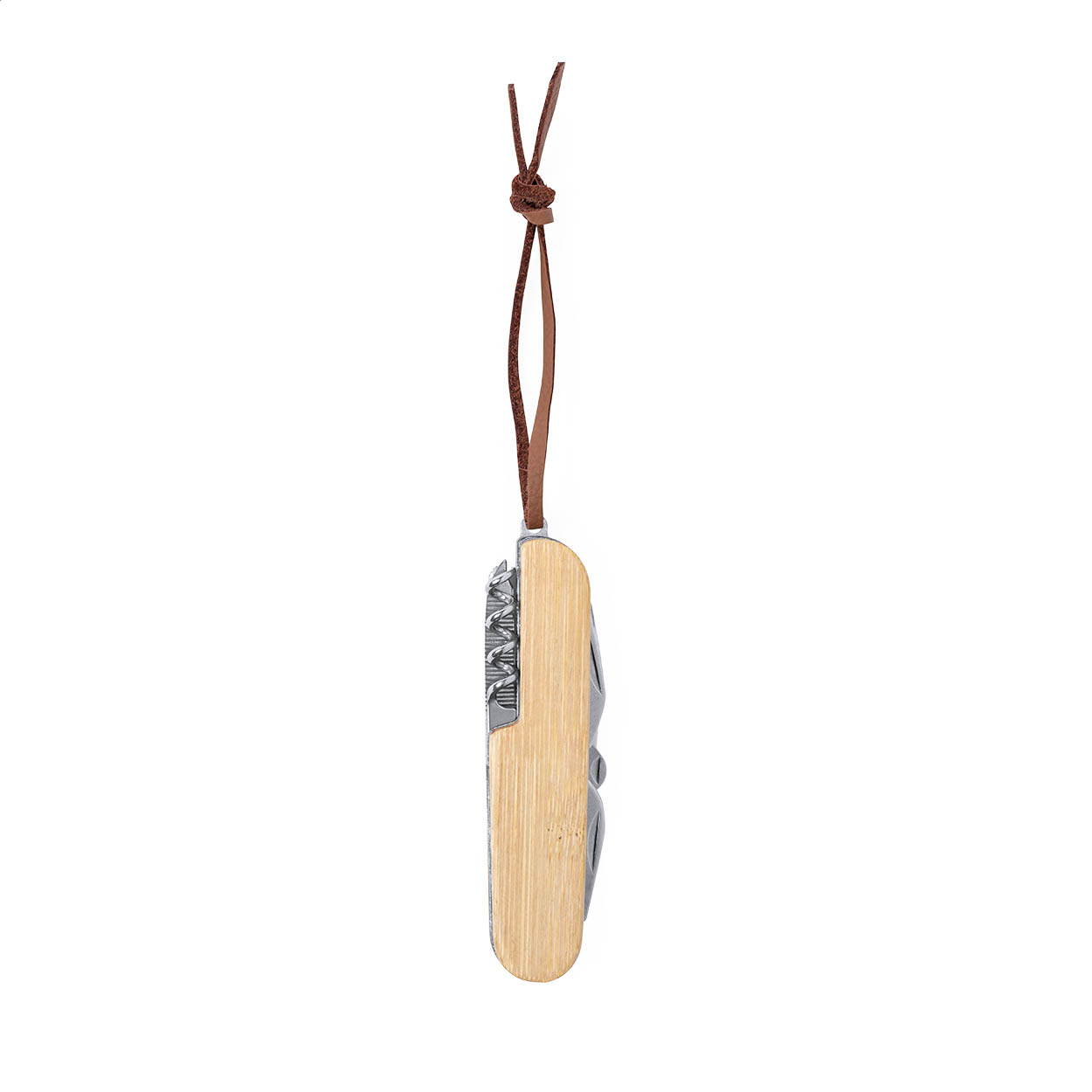 Couteau de poche multifonction Hiddins personnalisé, manche bambou, 9 fonctions