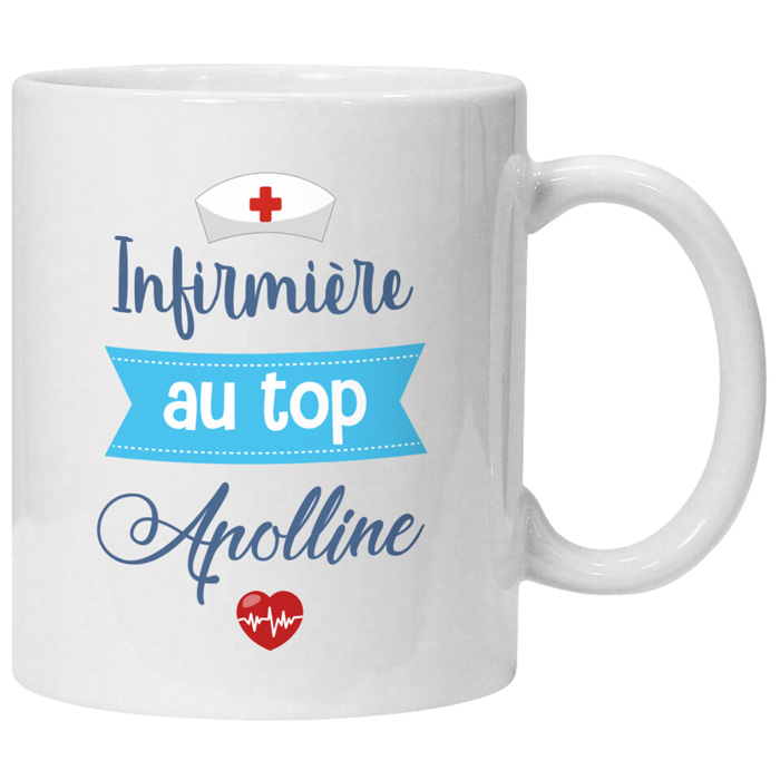 Mug infirmière personnalisé Au top avec prénom - Ayanna - Zaprinta France